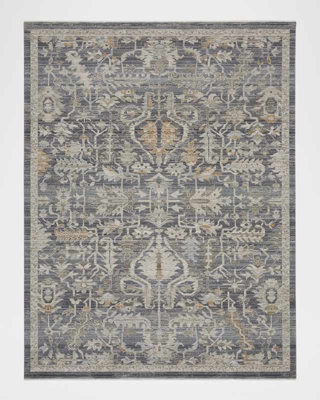 Lynx Navy Power-Loomed Rug, 8' x 10'